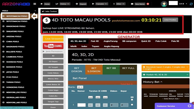 4D toto macau pools