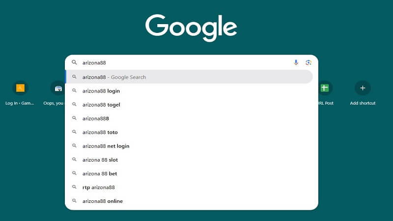 tampilan pencarian situs arizona88 di browser google